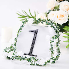 Decorative Rhinestone Number "1" Stickers, Glitter Adhesive Craft Numbers Black DIY Sparkle Embellishments 6"
