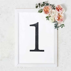 Decorative Rhinestone Number "1" Stickers, Glitter Adhesive Craft Numbers Black DIY Sparkle Embellishments 8"