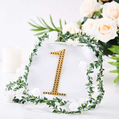 Decorative Rhinestone Number "1" Stickers, Glitter Adhesive Craft Numbers Gold DIY Sparkle Embellishments 6"