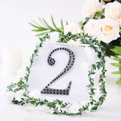 Decorative Rhinestone Number "2" Stickers, Glitter Adhesive Craft Numbers Black DIY Sparkle Embellishments 6"