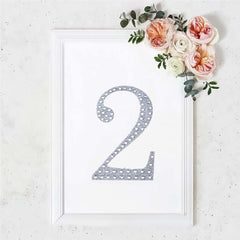 Decorative Rhinestone Number "2" Stickers, Glitter Adhesive Craft Numbers Silver DIY Sparkle Embellishments 8"