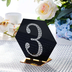 Decorative Rhinestone Number "3" Stickers, Glitter Adhesive Craft Numbers Silver DIY Sparkle Embellishments 4"