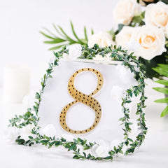 Decorative Rhinestone Number "8" Stickers, Glitter Adhesive Craft Numbers Gold DIY Sparkle Embellishments 6"