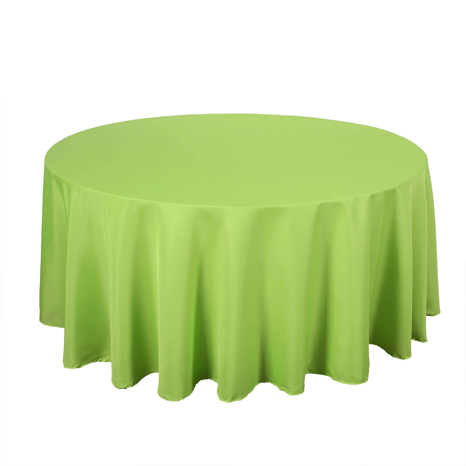 Polyester 120" Round Tablecloth Apple Green - Seamless Wrinkle-Resistant Table Cover