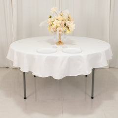 Cotton Blend 70" Round Tablecloth White - Wrinkle-Resistant Design for Everyday Use