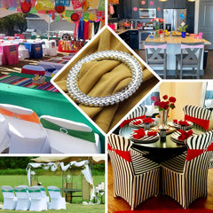 5 Pack Stretch Spandex Chair Sashes Royal Blue - Reusable Chair Bands with Silver Diamond Ring Slide Buckle 5"x14"