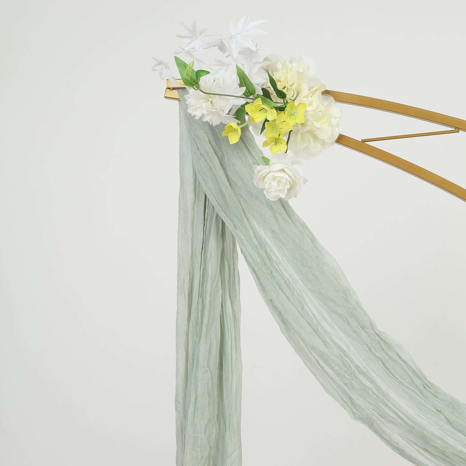 20ft Sage Green Gauze Cheesecloth Fabric Wedding Arch Drapery, Window Scarf Valance, Boho Decor Arbor Curtain Panel