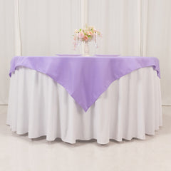 Premium Polyester 54"x54" Table Overlay Square Tablecloth Lavender Lilac - Stain and Wrinkle-Resistant 220GSM Table Topper