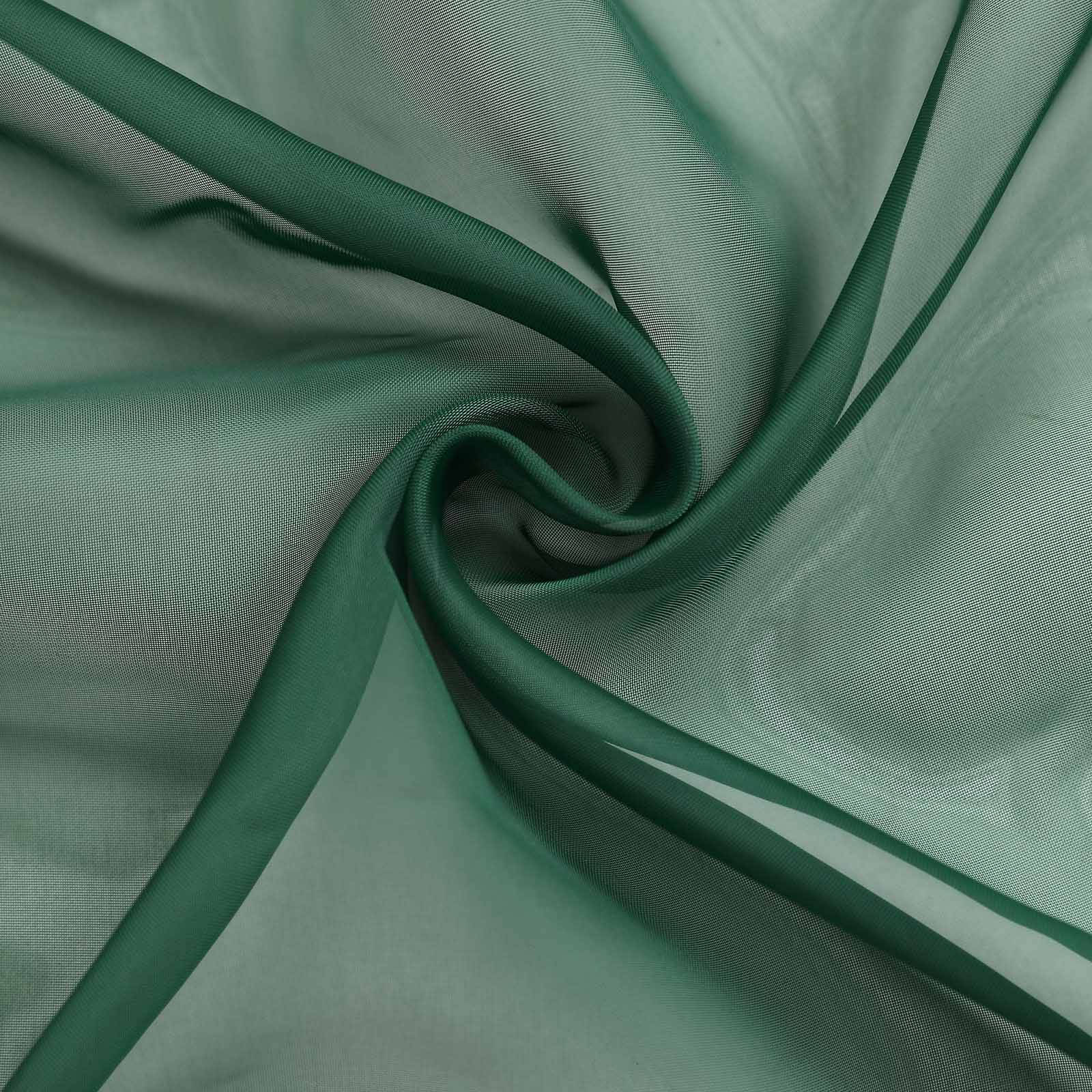 18ft Hunter Emerald Green Sheer Organza Wedding Arch Drapery Fabric, Window Scarf Valance