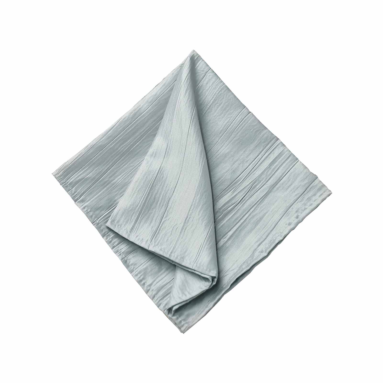 5 Pack Taffeta 20"x20" Napkins Silver - Accordion Crinkle Dinner Napkins