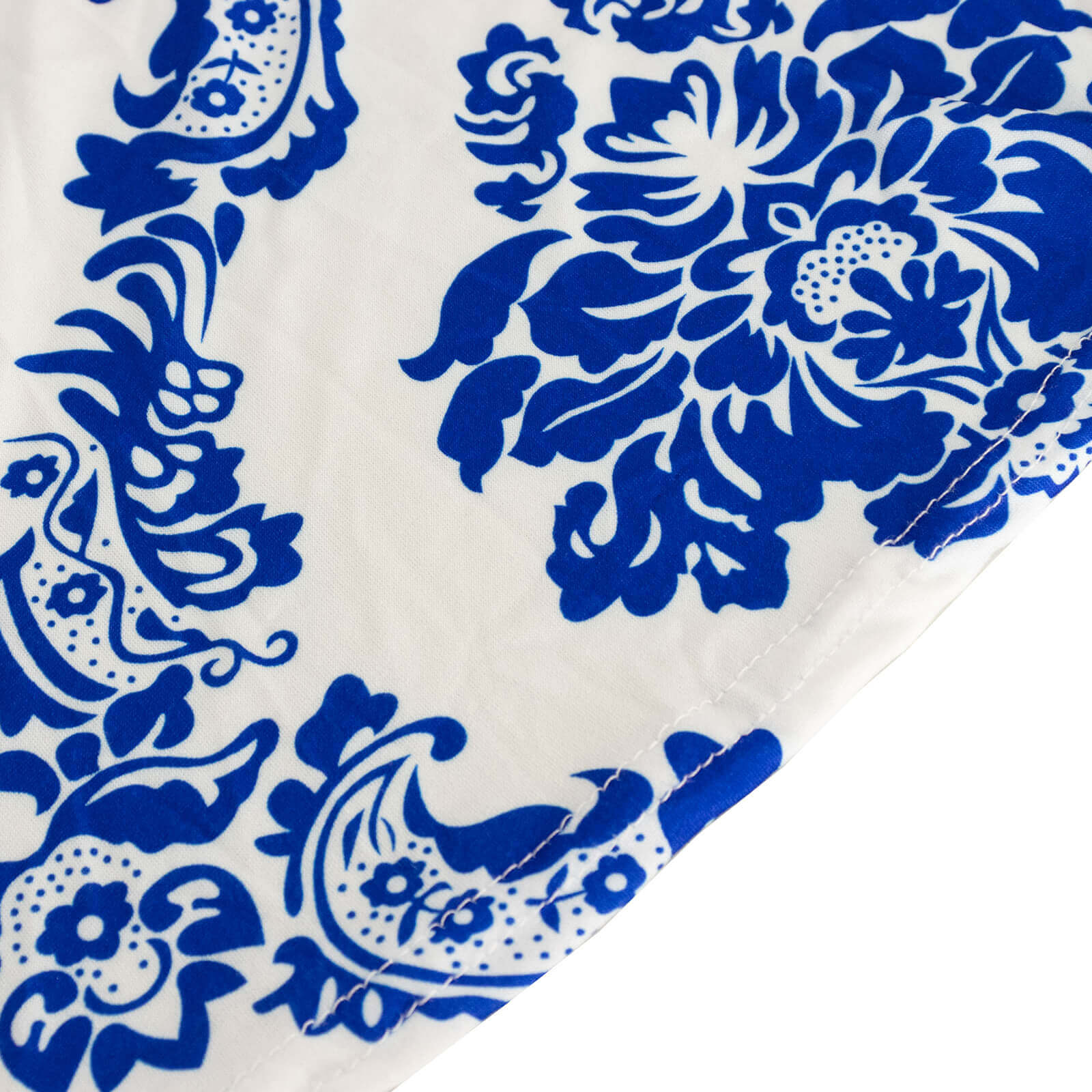 Spandex 30" Round Cocktail Table Cover Royal Blue Damask Highboy Tables - Easy to Maintain Stretch Fitted Tablecloth