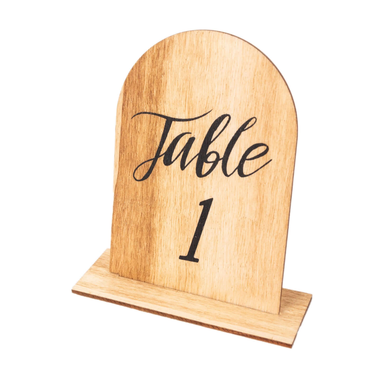 20-Pack 4.5" Wooden Arch Table Numbers, 1-20 Natural Rustic Table Number Placecard - Perfect for Wedding and Event Tables