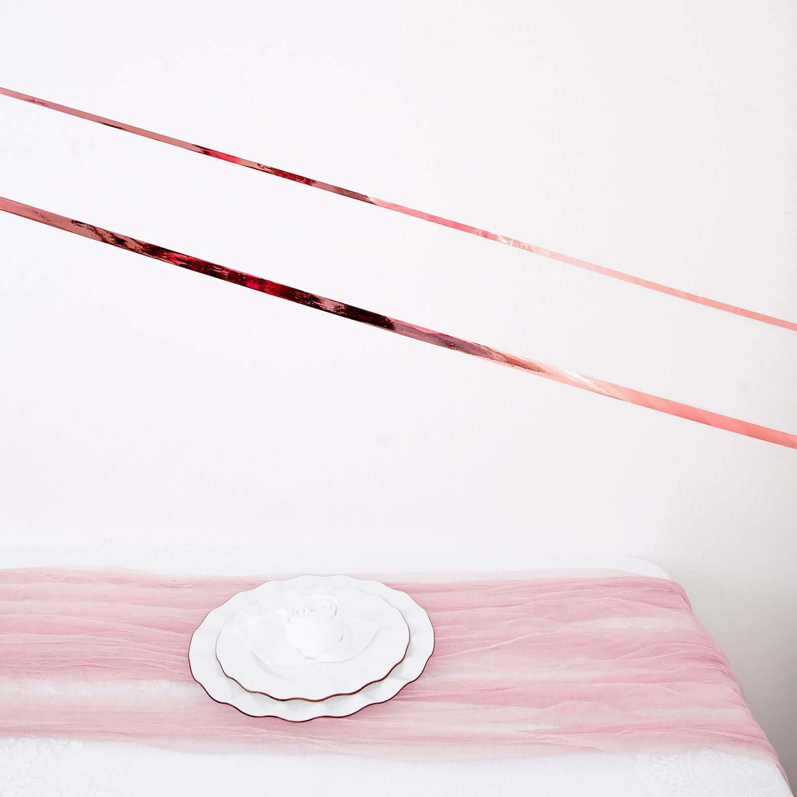 100 Yds 3/4" Rose Gold Metallic Film Tape Adhesive, DIY Floral Wrap Craft Decor Tape - Polyester with Acrylic