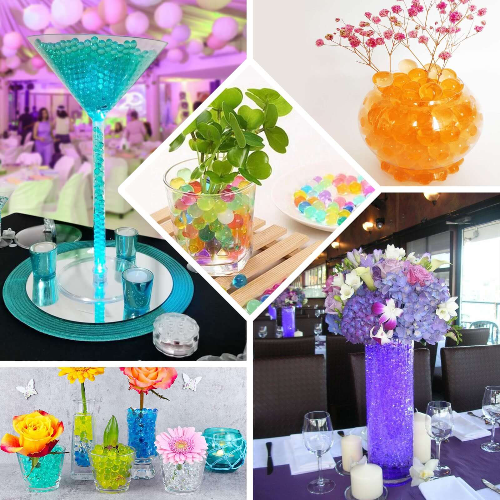 200-250 Pcs Water Gel Beads Vase Filler Apple Green - Small Nontoxic Jelly Balls for Floating Candles & Floral Displays