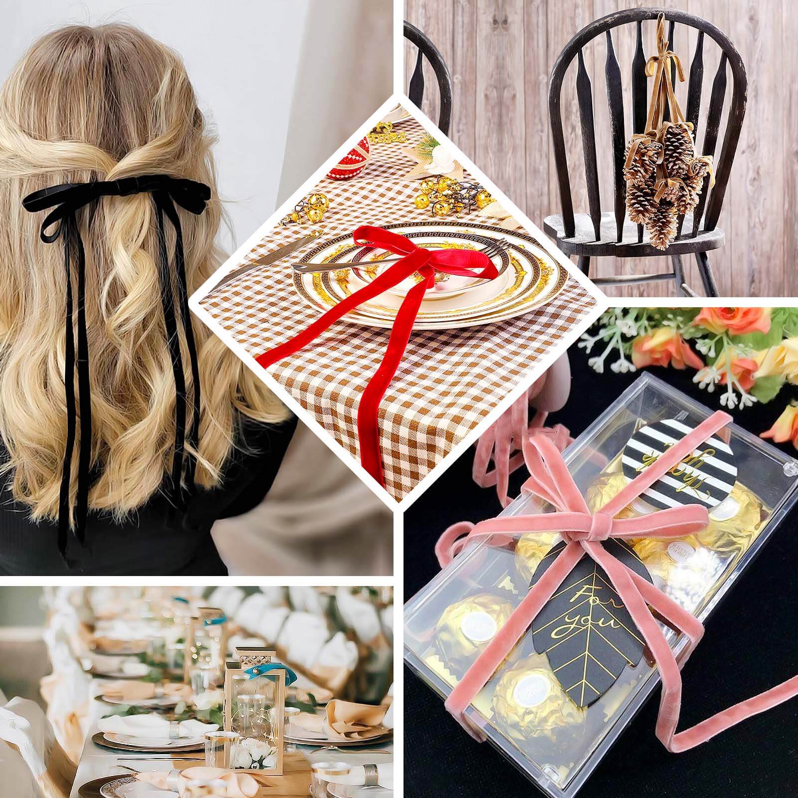 10 Yards Terracotta (Rust) 1" Velvet Single Faced Ribbon Spool, DIY Craft Supplies, Velvet and Nylon Ribbon Roll