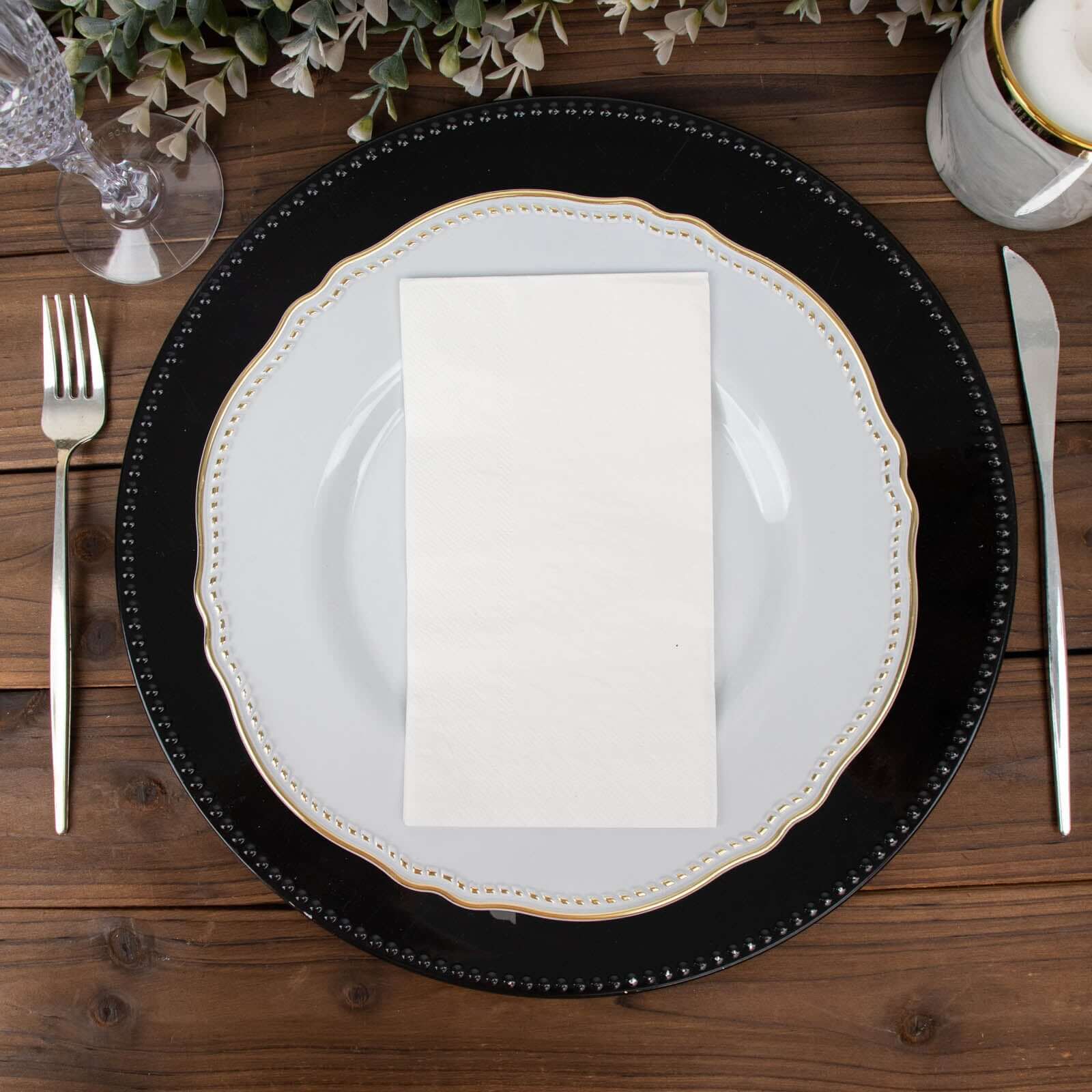 50-Pack Paper Napkins White - Soft Disposable 2-Ply Dinner Napkins for Weddings