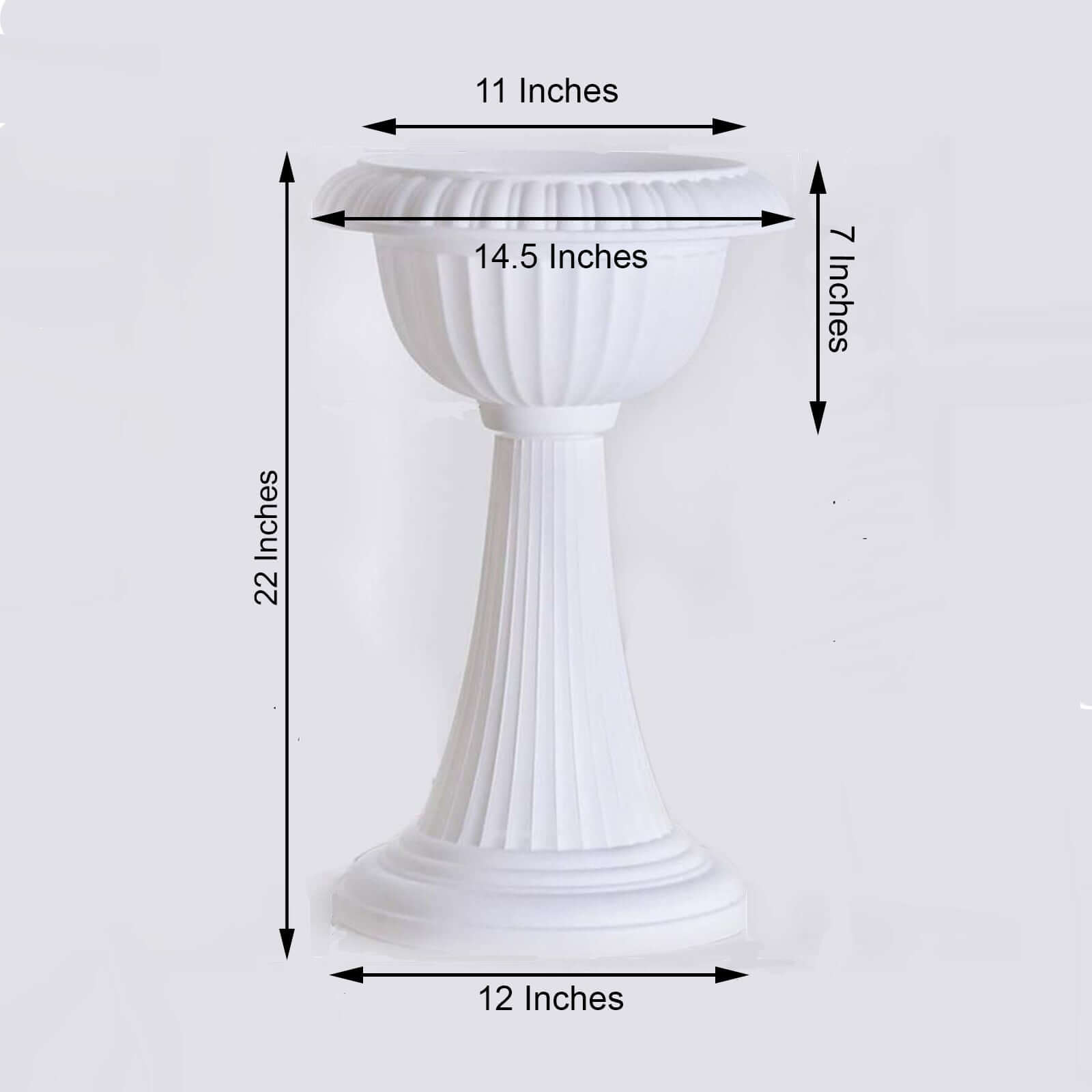 4 Pack White Italian Inspired Pedestal Stand Flower Plant Pillar - 22" Tall PVC