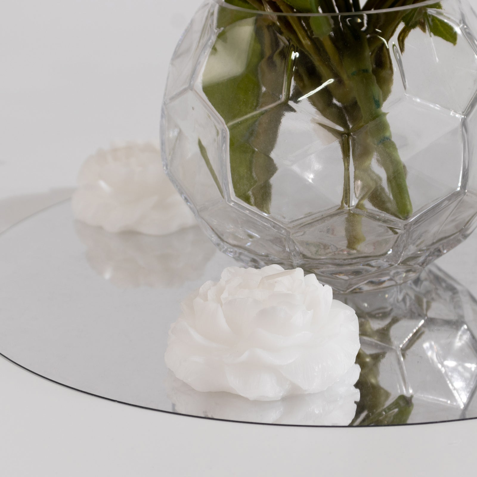 5-Pack Scented Candles Floating Peony Flower Design White Wax - Decorative Party Favors with Individual Gift Boxes & Ribbons 3"