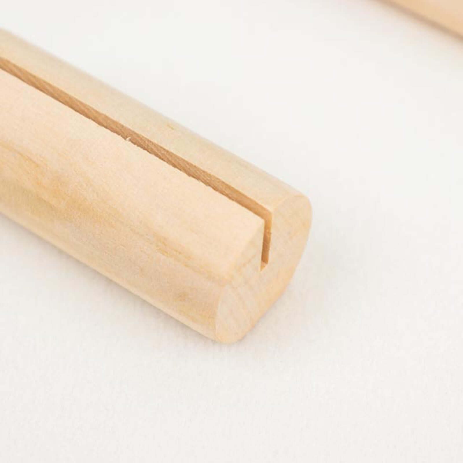 10-Pack Wooden Place Card Holders Farmhouse Cylindrical Design Natural - Rustic Table Number Stands 2"