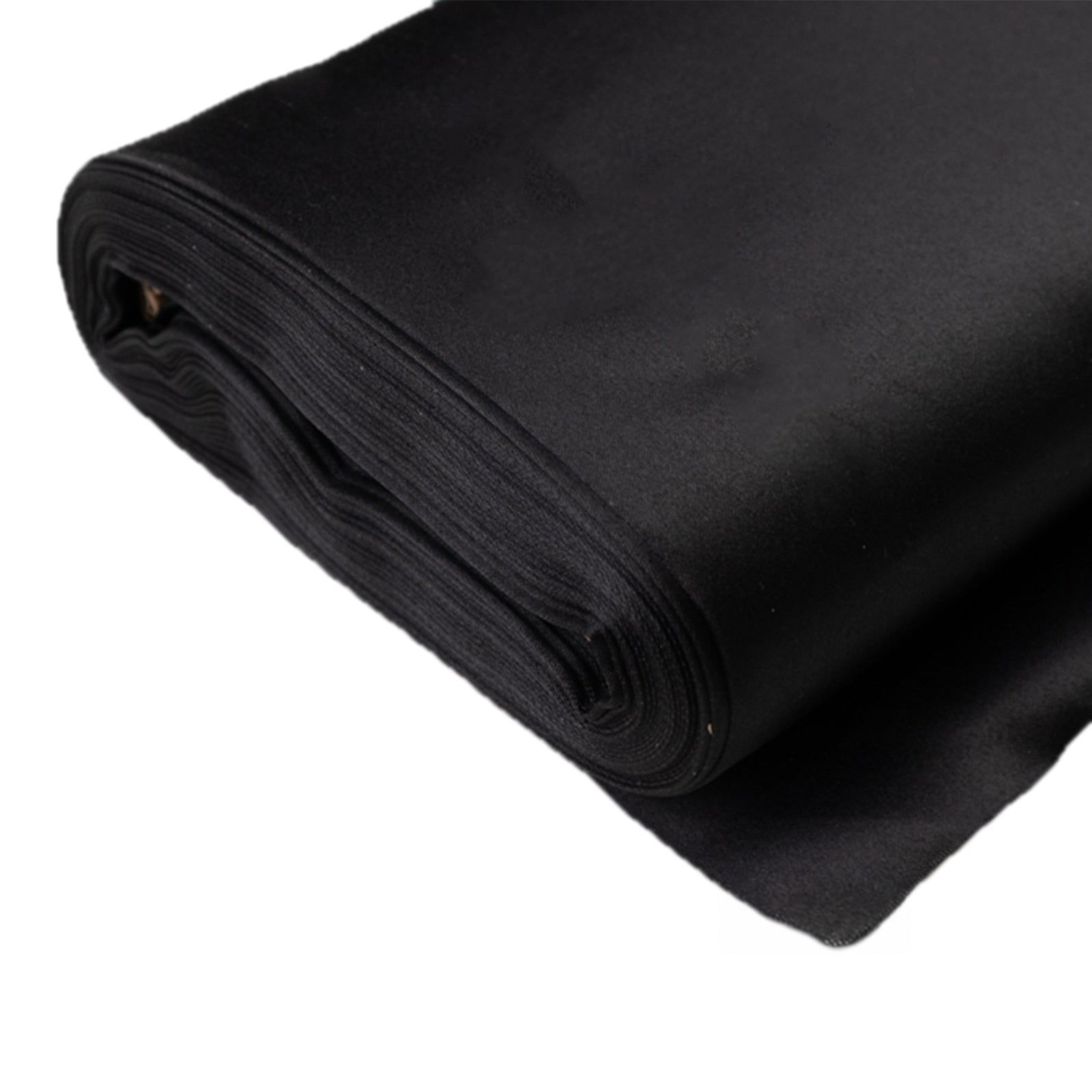 54"x10 Yards Black Lamour Satin Fabric Bolt, Heavy Matte Satin Fabric By The Yard