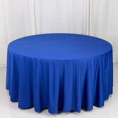 Scuba Round 120" Tablecloth Royal Blue - Wrinkle Free & Stain Resistant Seamless Table Cover