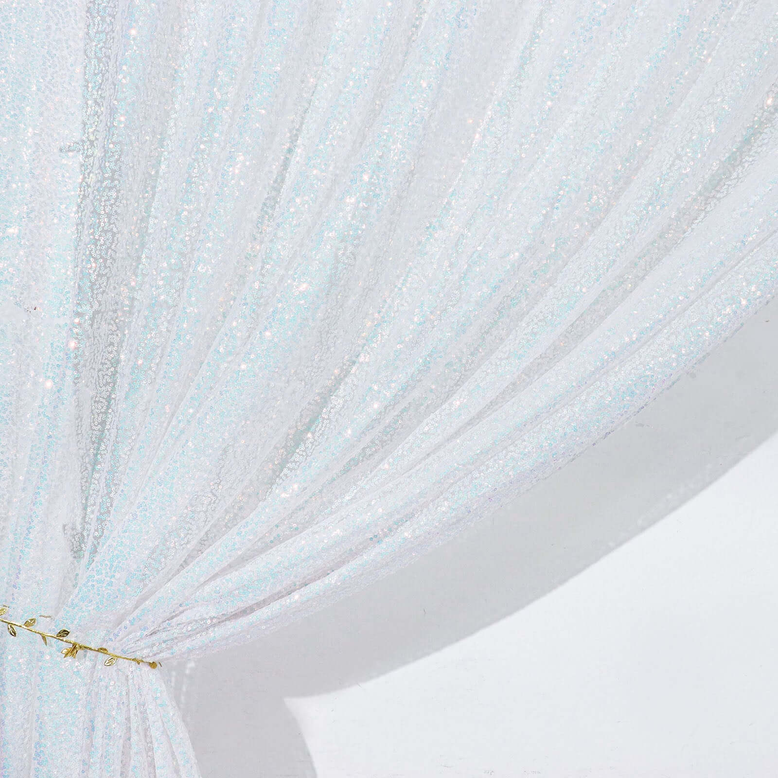 8ftx8ft Iridescent Blue Sequin Event Curtain Drapes, Backdrop Event Panel