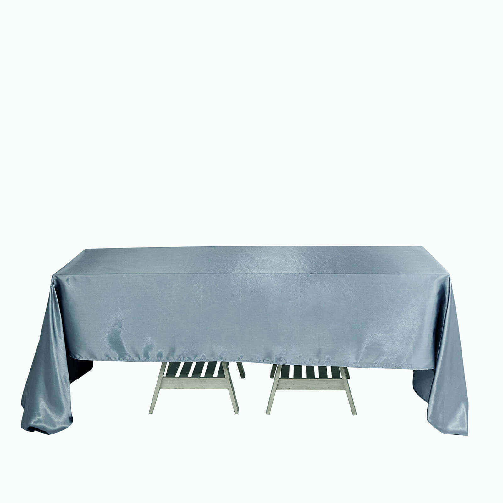 Satin Rectangular 60"x126" Tablecloth Dusty Blue - Smooth and Lustrous Table Cover