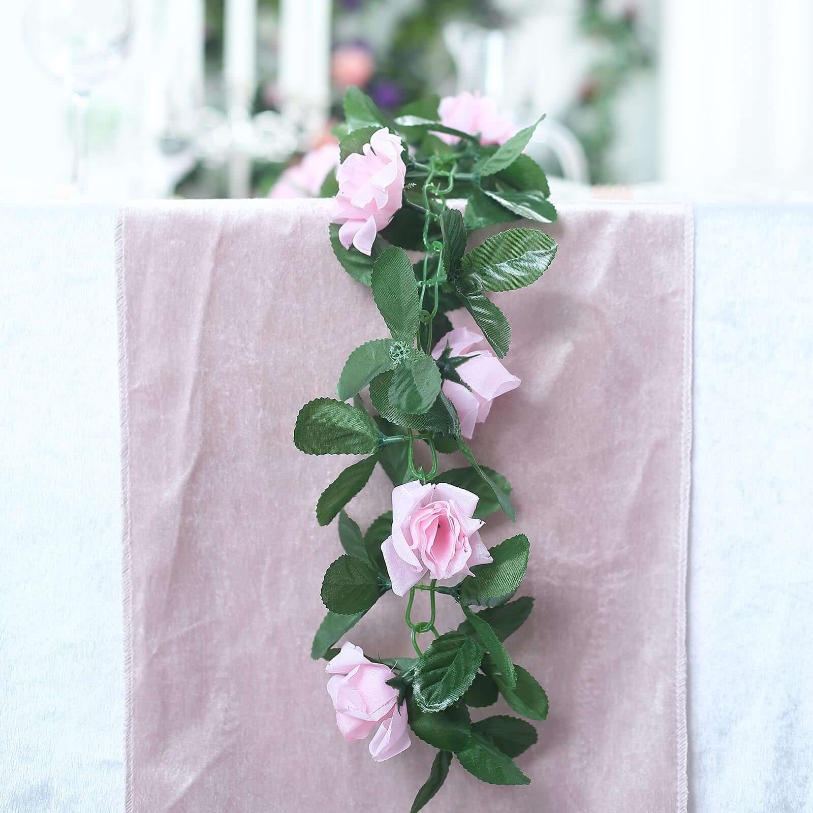 6ft Pink Artificial Silk Rose Garland UV Protected Flower Chain