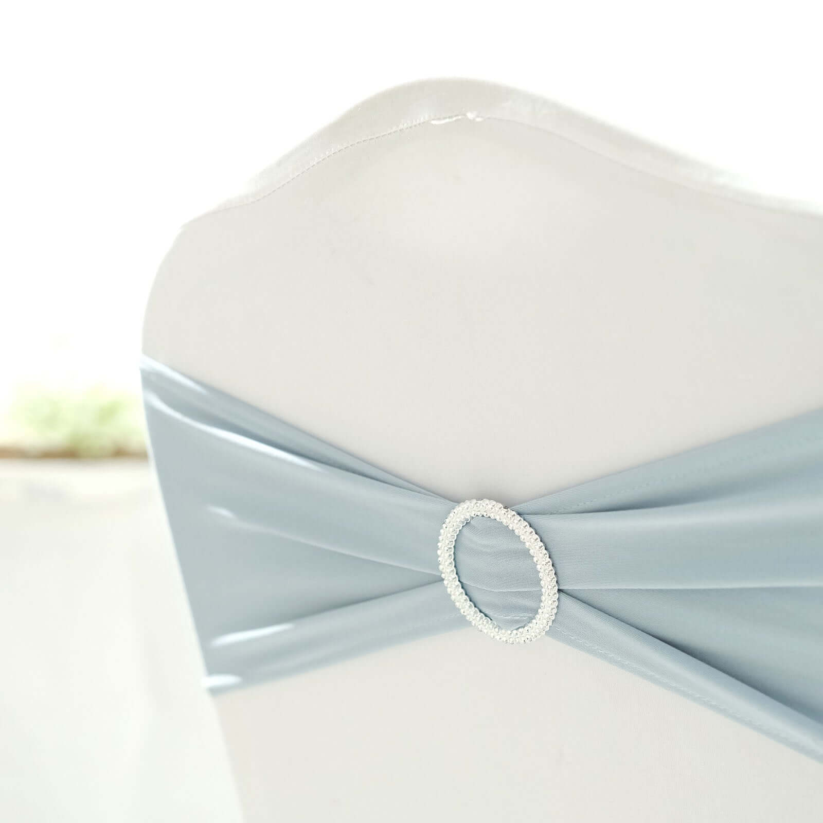 20 Pack Diamond Round Chair Sash Band Buckle Pins Silver - Timeless Rhinestone Napkin Rings 2.5"