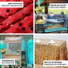 Sequin 90"x156" Rectangle Tablecloth Champagne - Seamless Big Payette Table Cover