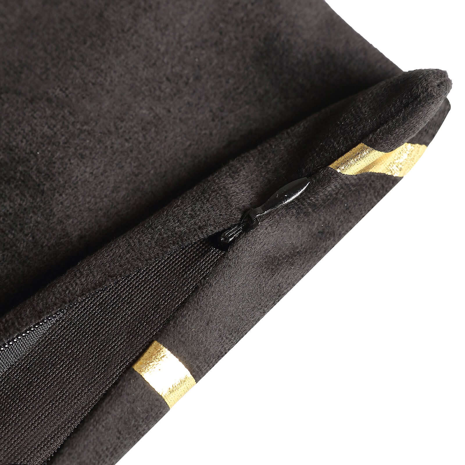 Set Of 4 18" Black Gold Foil Geometric Print Throw Pillow Covers, Velvet Square Sofa Cushion Covers