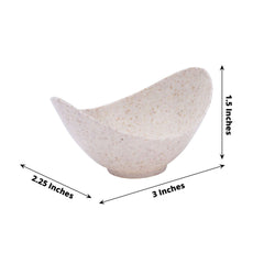 24-Pack Mini Wheat Straw Fiber Dessert Cups Biodegradable Eco-Friendly - Perfect for Ice Cream 3"