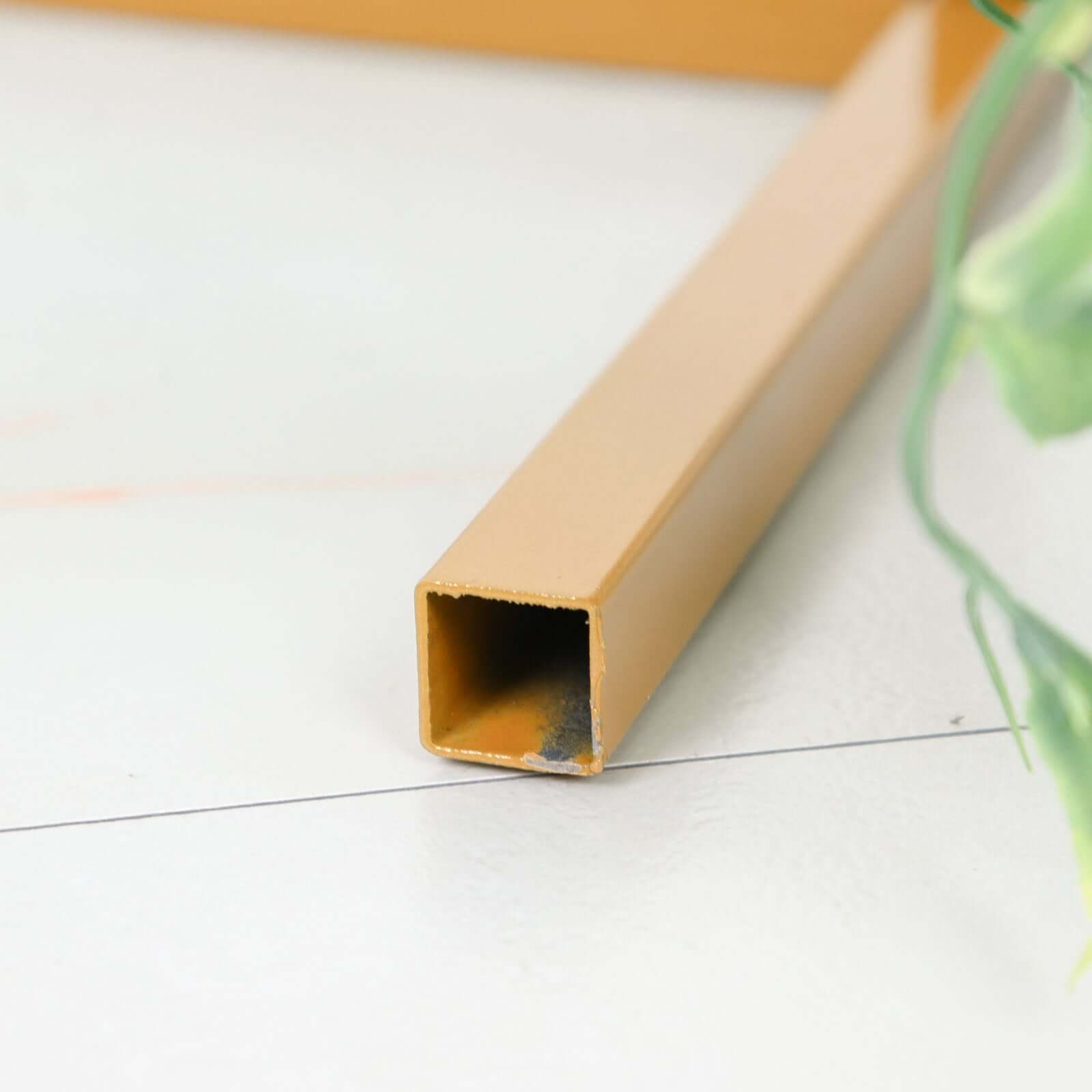 Wedding Arch Slim Gold Metal Rectangular Design Backdrop Stand - Floral Display Frame 6.5ft