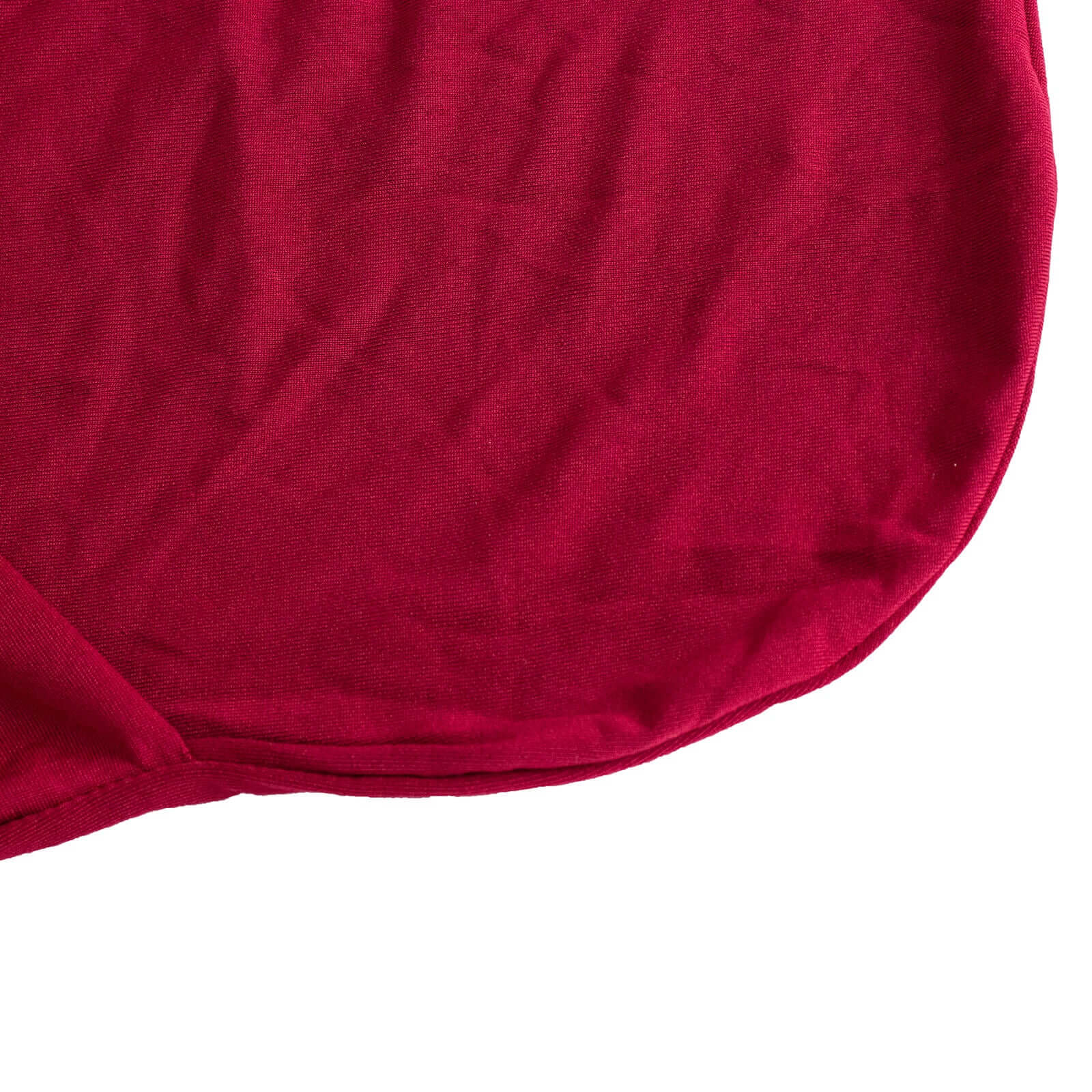 Spandex Chair Cover with Silver Rhinestone Buckled Sash Band Burgundy - Stretch Fitted Slipcover