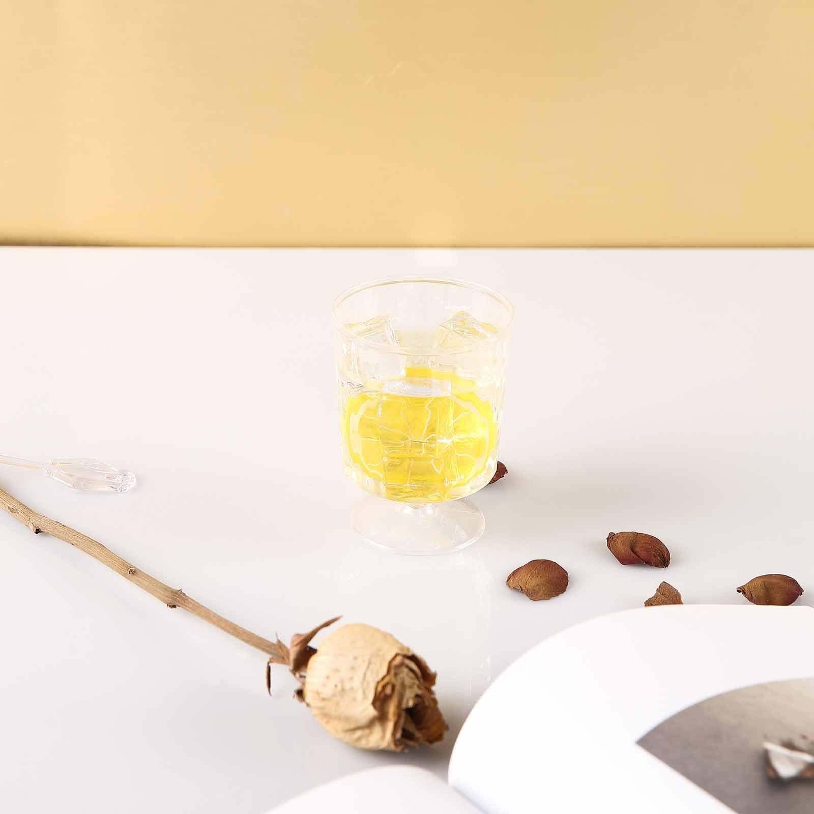 12-Pack Plastic Wine Glasses Clear Short Stem - Durable Disposable Drinkware for Wine 8oz