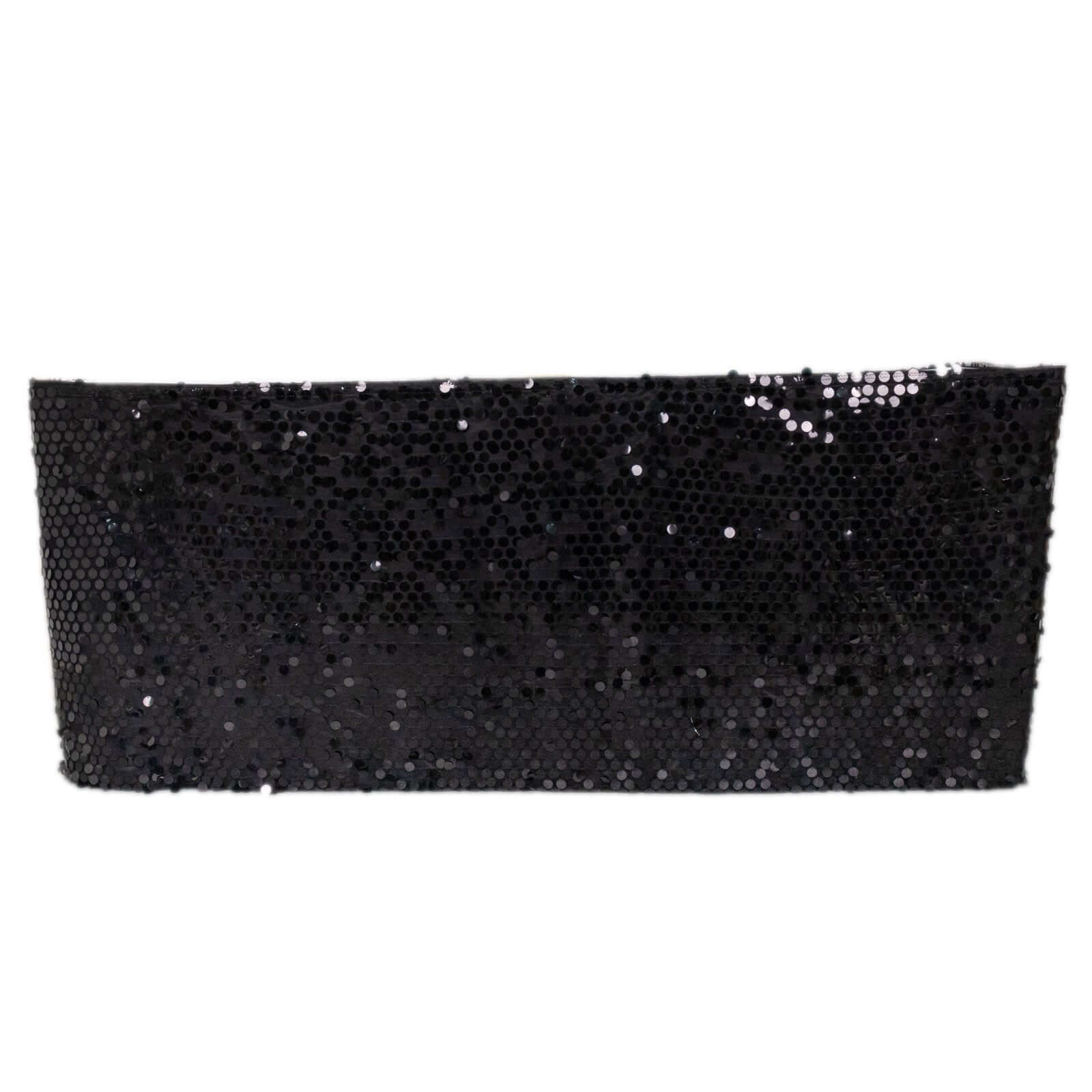 Payette Sequin 21ft Table Skirt Black - Dual Layered Satin Table Cover
