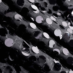 Sequin 72"x72" Table Overlay Square Tablecloth Black - Big Payette Table Cover