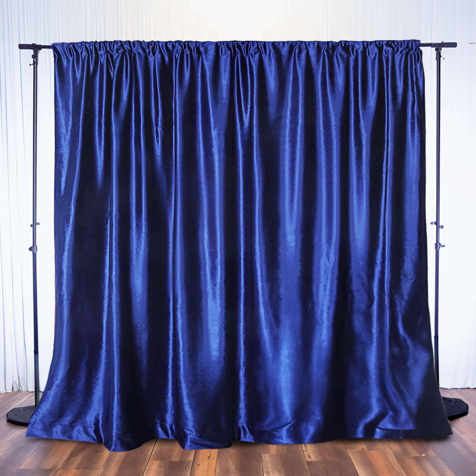 Royal Blue Crushed Velvet Backdrop Curtain – 8ft x 8ft Event Drape with Rod Pocket, Privacy Panel for Photo Booths & Events