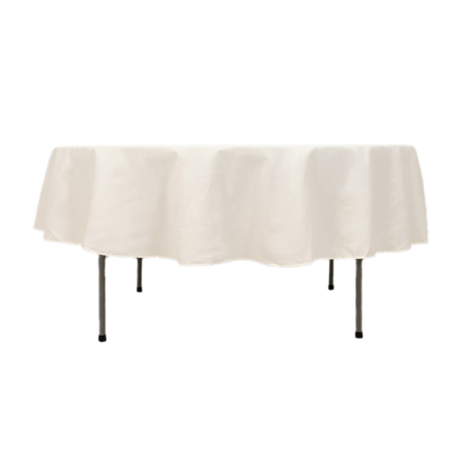 Cotton Blend 90" Round Tablecloth Ivory - Wrinkle-Resistant Table Cover