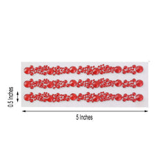 3 Pack Red Heptagon Self Adhesive Rhinestone Gem Craft Stickers