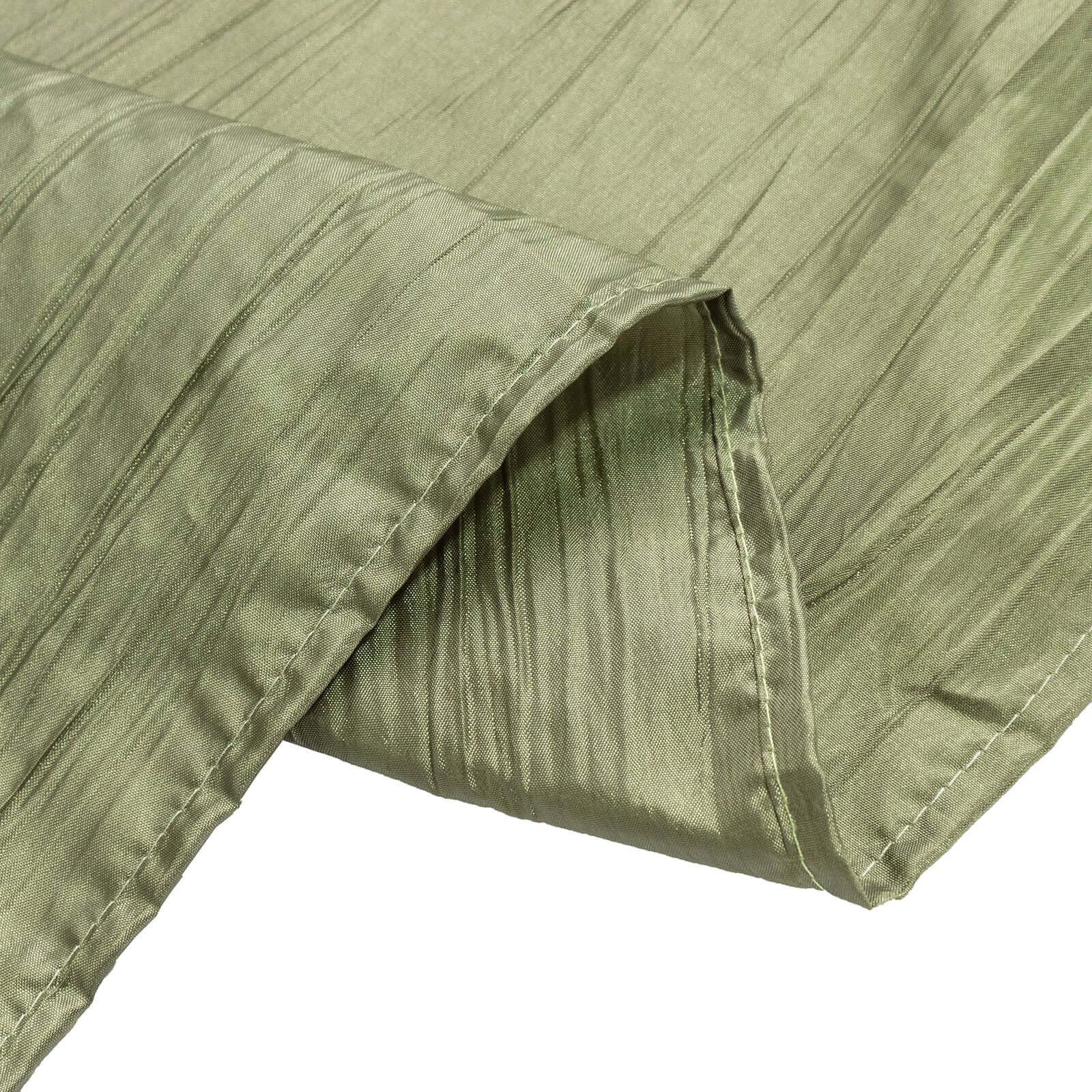 5 Pack Taffeta 6"x106" Chair Sashes Dusty Sage Green Accordion Crinkle Texture - Stylish Decor for Weddings & Gatherings