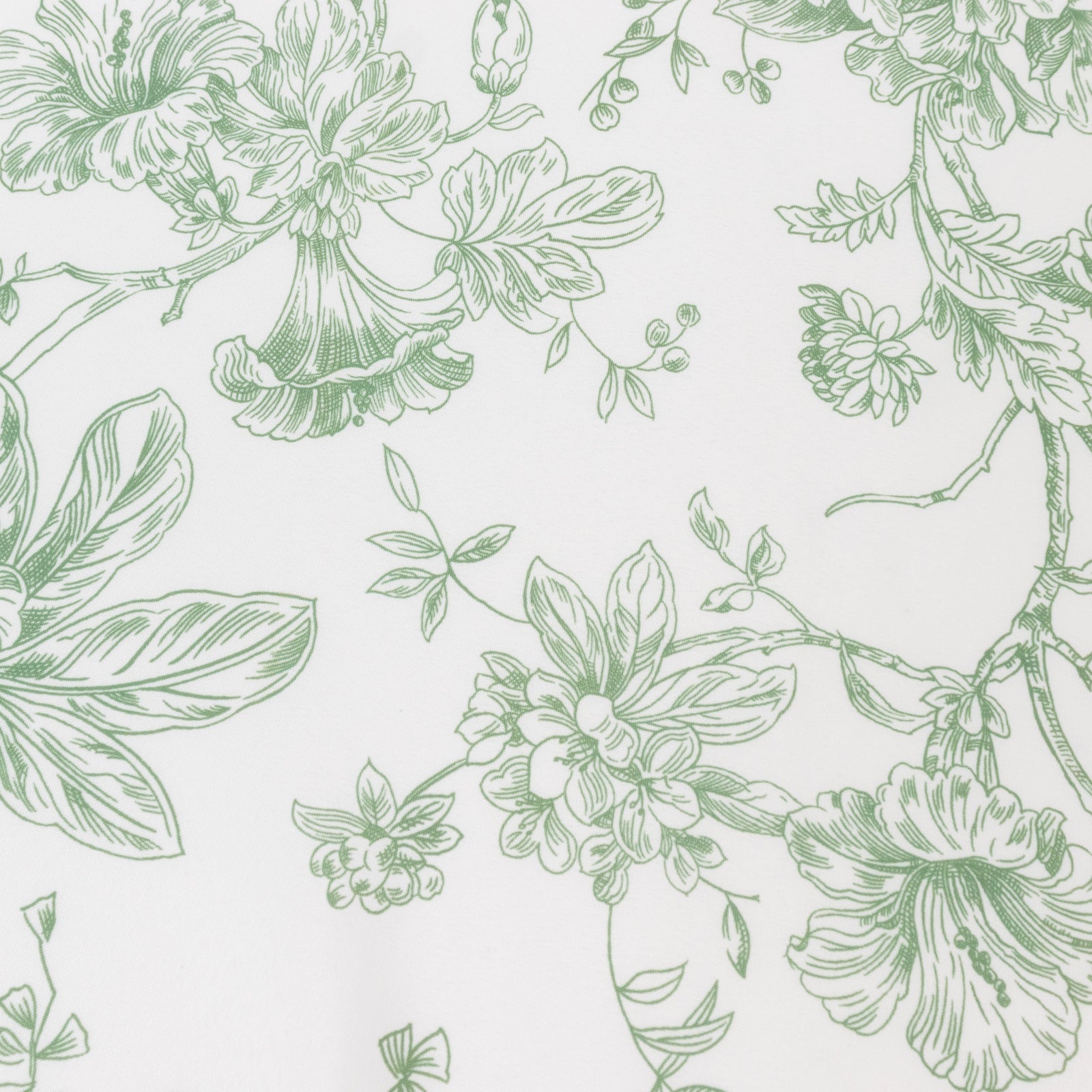 5 Pack Polyester 20"x20" Dinner Napkins White with Dusty Sage Green French Toile Pattern - Reusable Floral Cloth Napkins