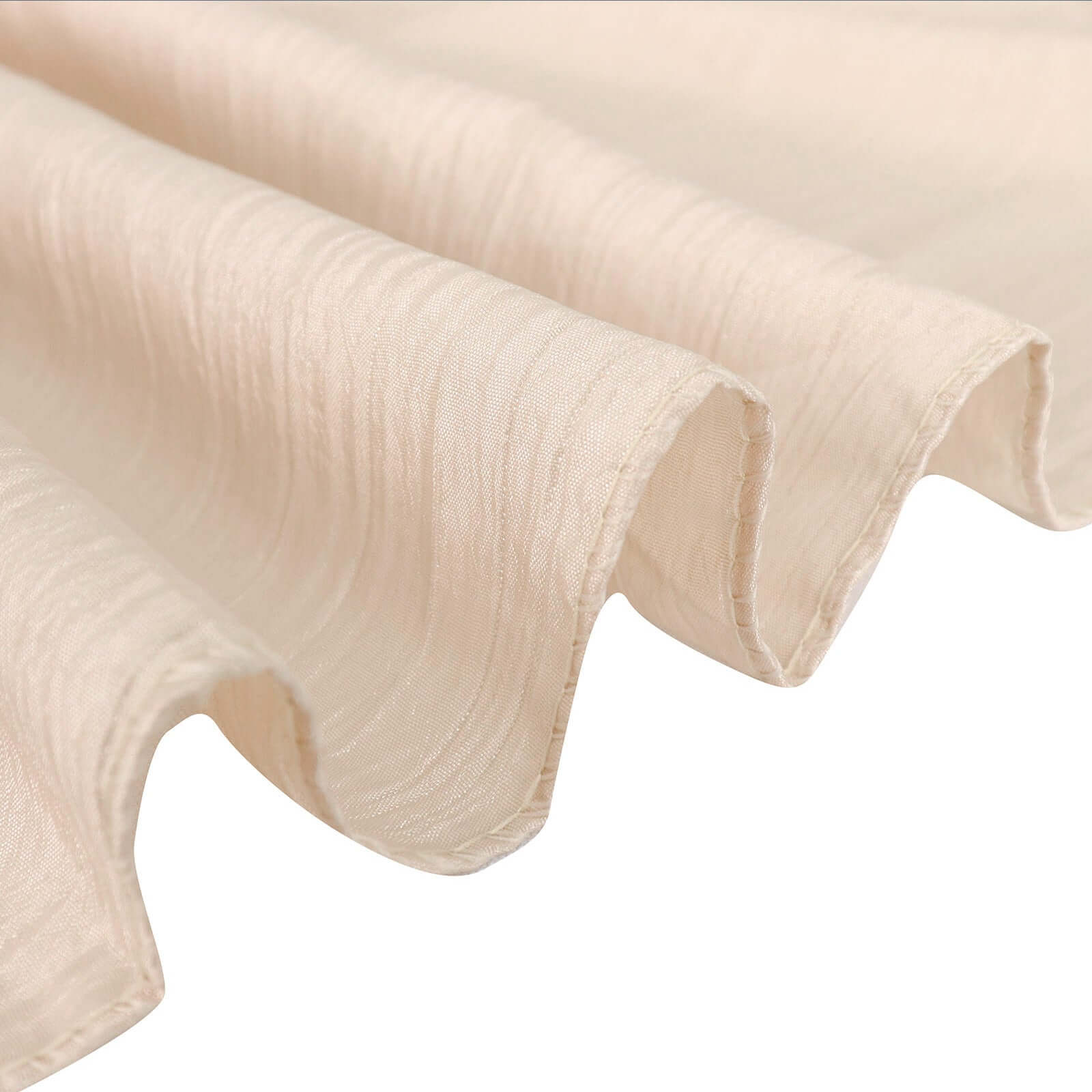 Taffeta 72"x72" Table Overlay Square Tablecloth Beige - Accordion Crinkle Table Cover
