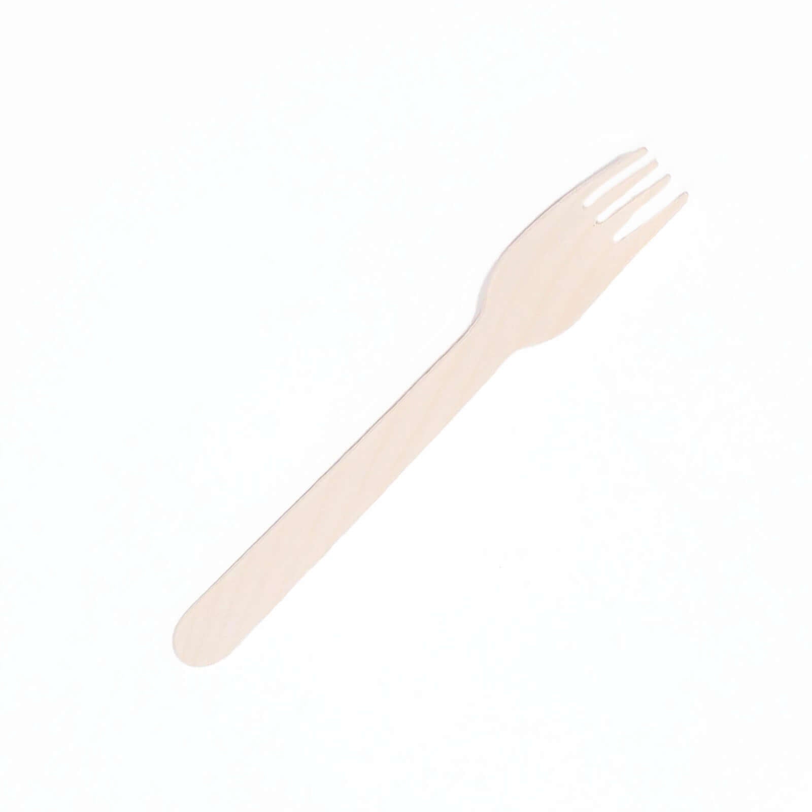 100-Pack Birchwood Forks Natural - Eco Friendly Biodegradable Wooden Utensils for Rustic Themes & Outdoor Parties 6"