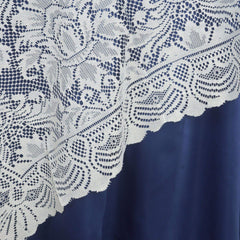 Lace 72"x72" Table Overlay Square Tablecloth Ivory - Victorian Design for Timeless Celebrations