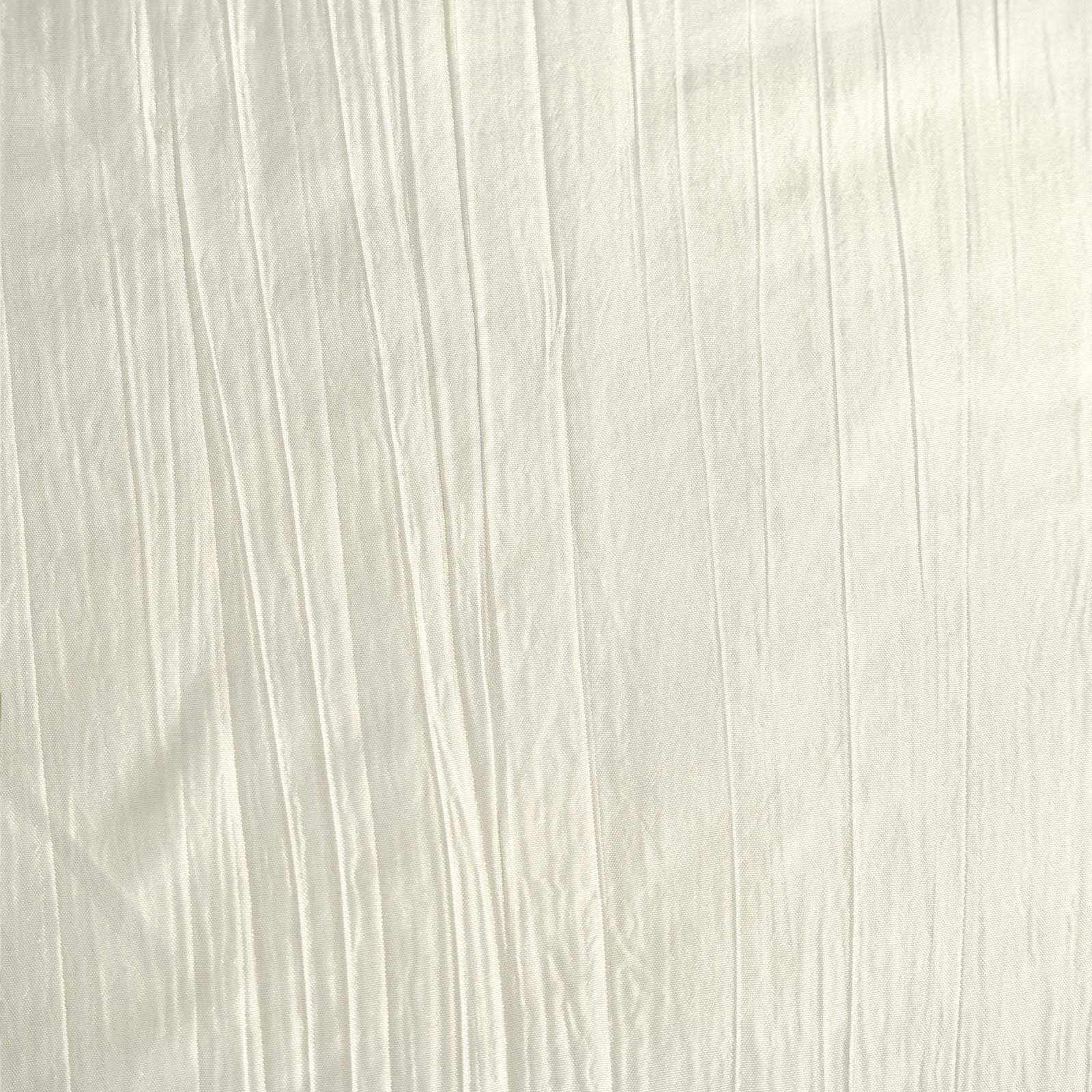 Taffeta 90"x90" Table Overlay Square Tablecloth Ivory - Accordion Crinkle Table Cover