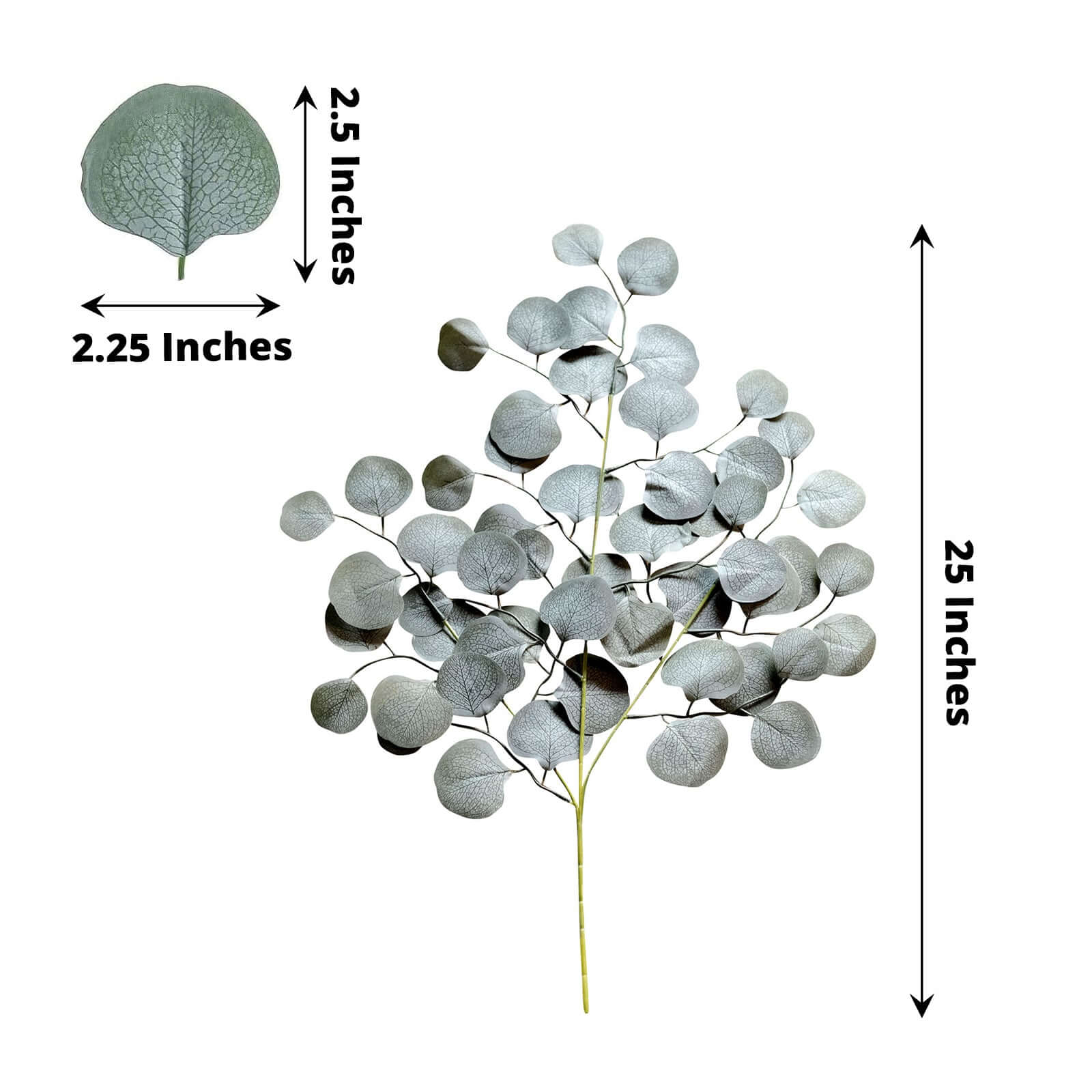 4 Pack 25" Frosted Green Artificial Silk Eucalyptus Leaf Branches
