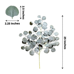4 Pack 25" Frosted Green Artificial Silk Eucalyptus Leaf Branches