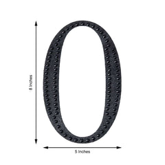 Decorative Rhinestone Number "0" Stickers, Glitter Adhesive Craft Numbers Black DIY Sparkle Embellishments 8"