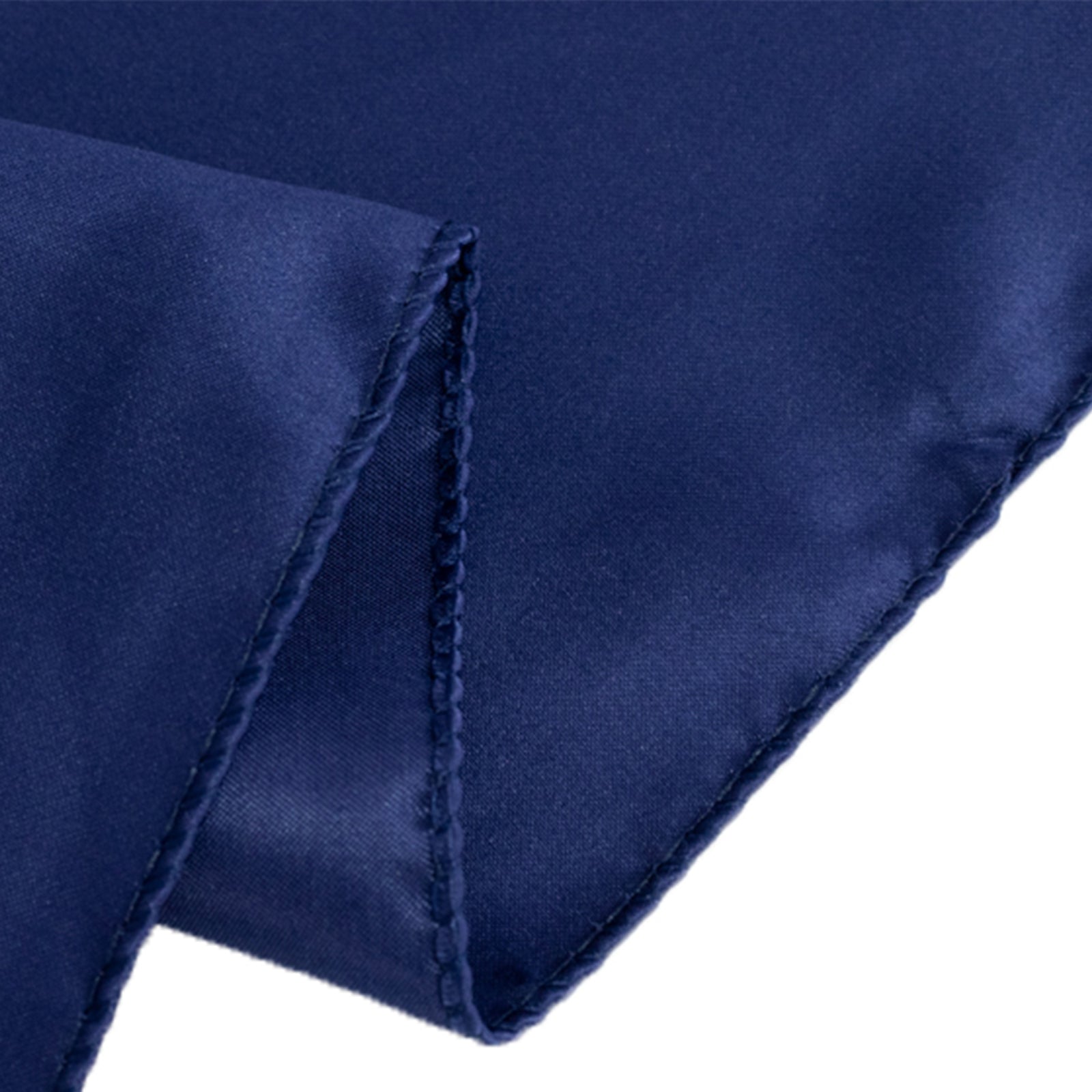 Lamour Satin 72"x72" Table Overlay Square Tablecloth Navy Blue - Smooth Finish Table Topper